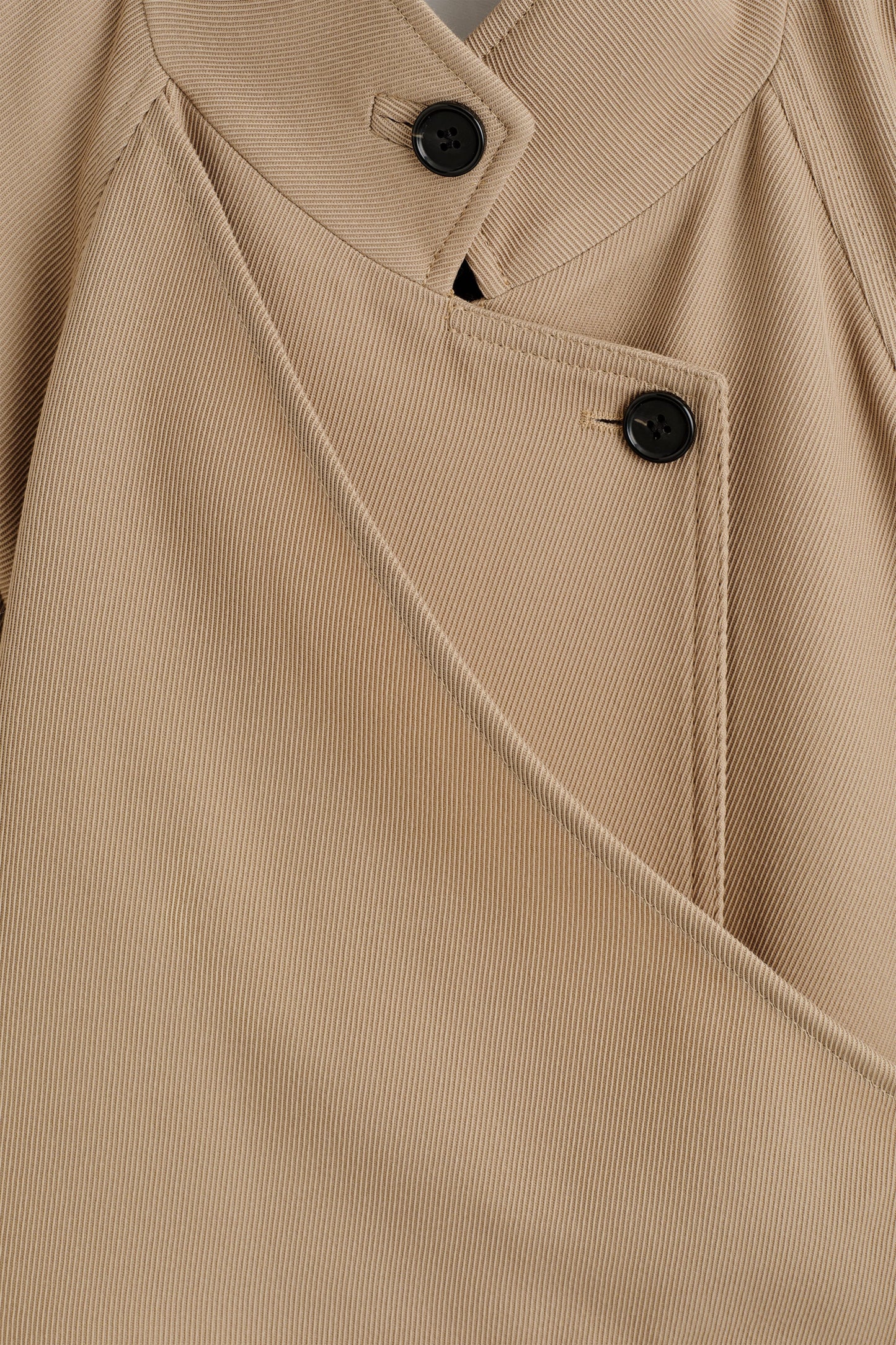 Wrap-Over Wool-Twill Trench Coat