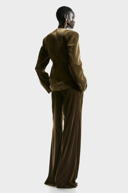 Bootcut velvet trousers