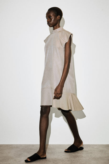 Sculpted High-Neck Dress