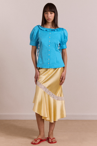 Delphia satin midi skirt