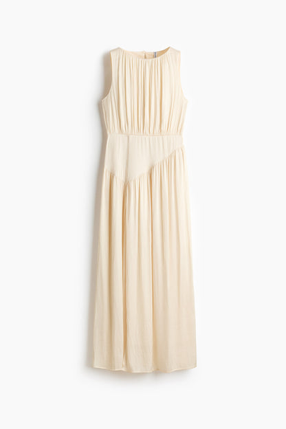 Gathered satin dress