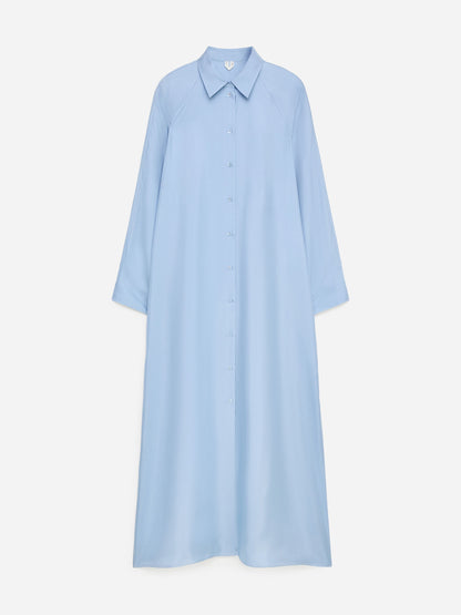 Silk Twill Shirt Dress