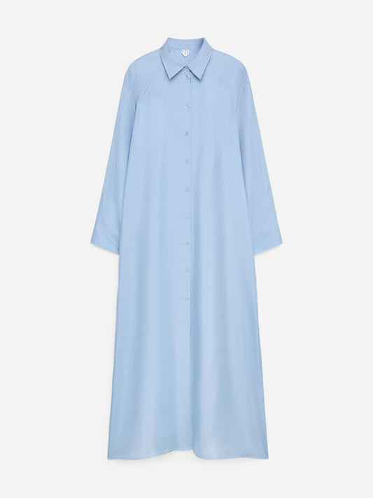 Silk Twill Shirt Dress