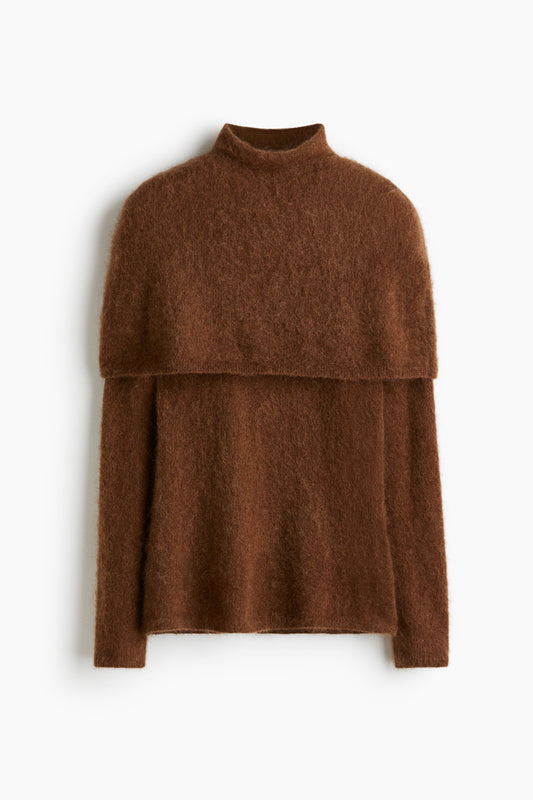 Mohair-blend turtleneck top