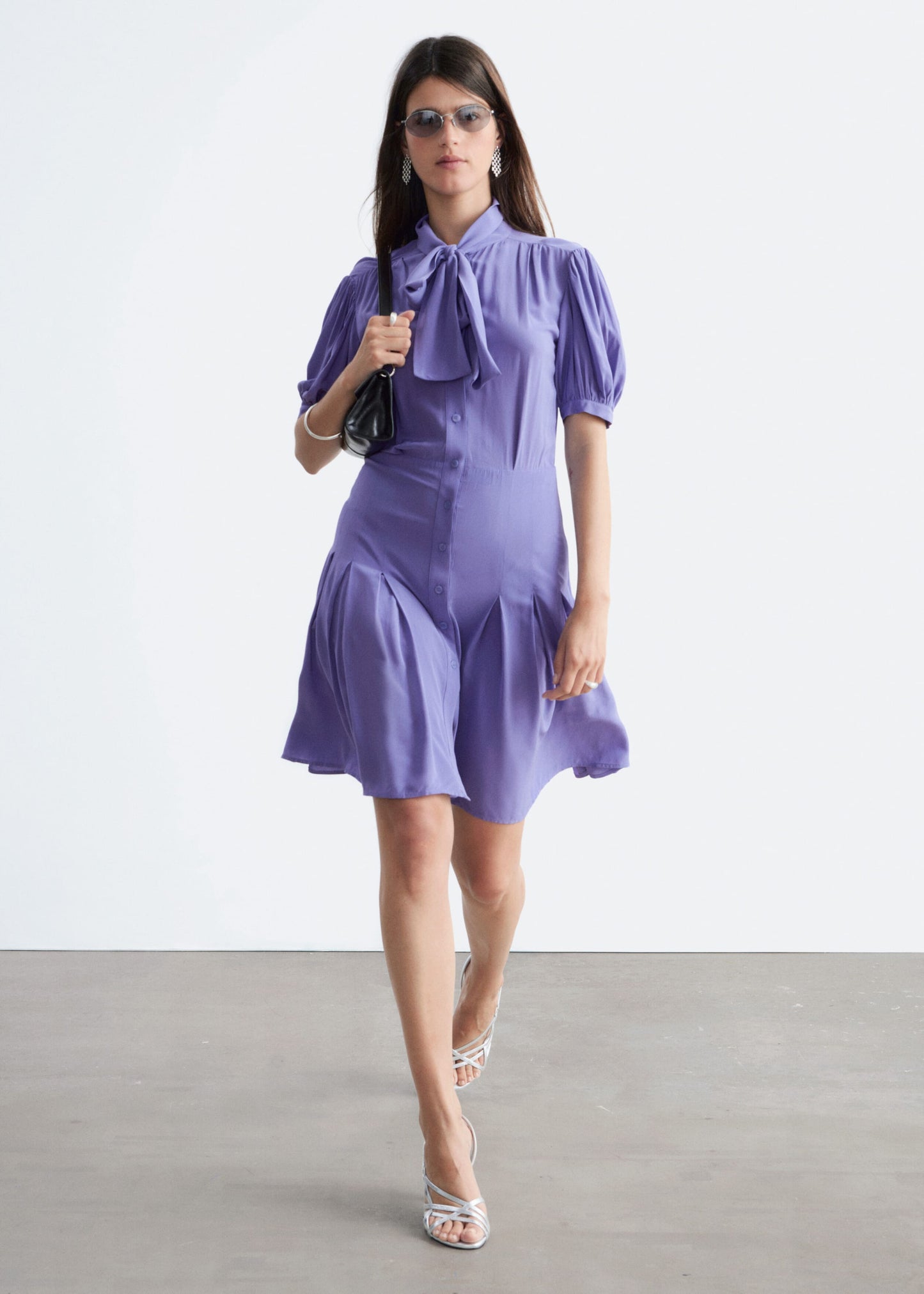 Bow-Neck Mini Dress