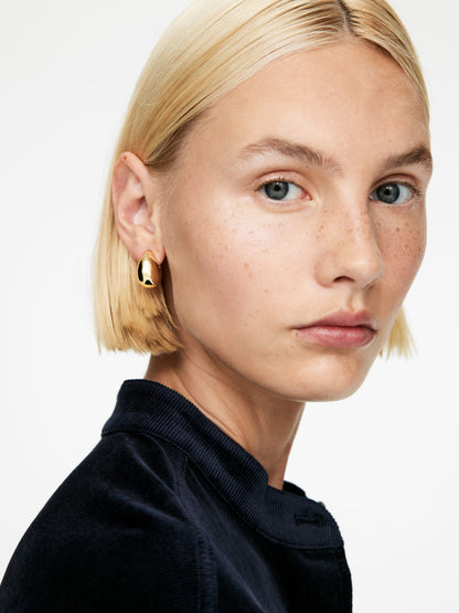 Gold-Plated Oval Earrings