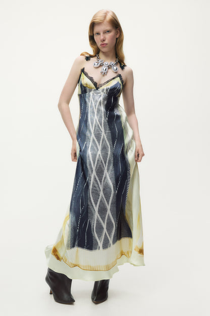 Printed satin dress
