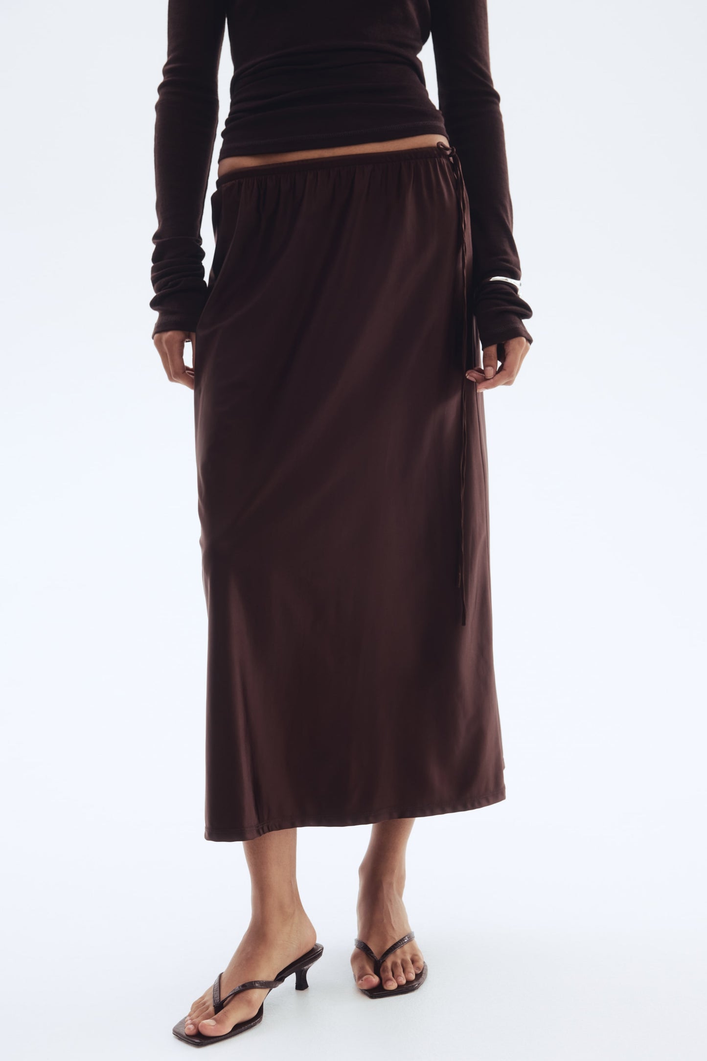 Drawstring-detail skirt