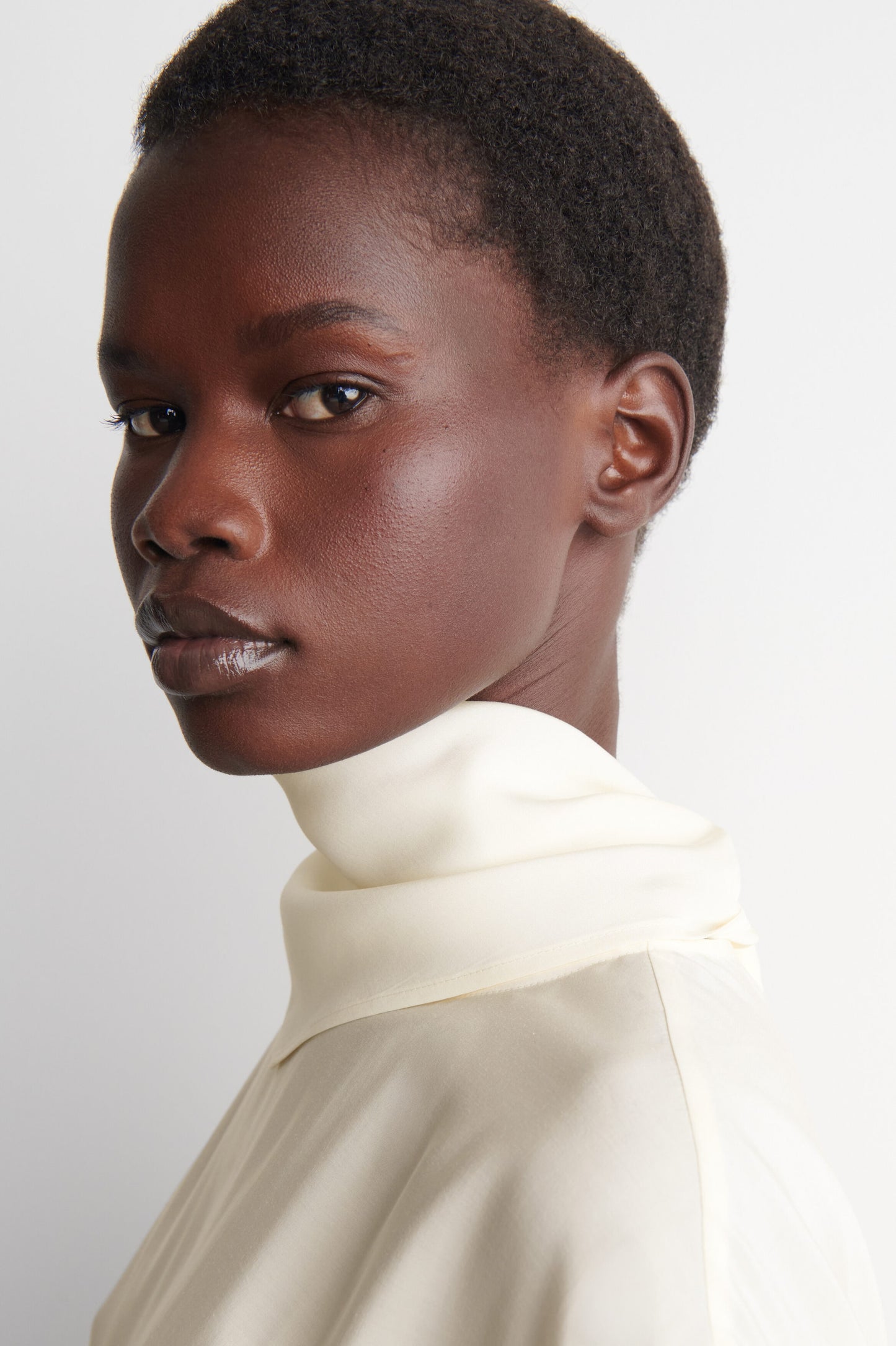 Draped Scarf-Detail Top