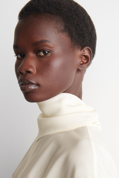 Draped Scarf-Detail Top