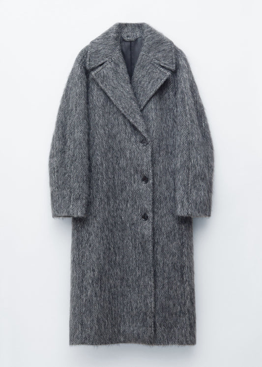 Brushed Wool-Blend Coat