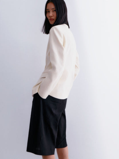 Linen-Blend Blazer