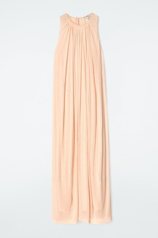 Gathered halterneck maxi dress