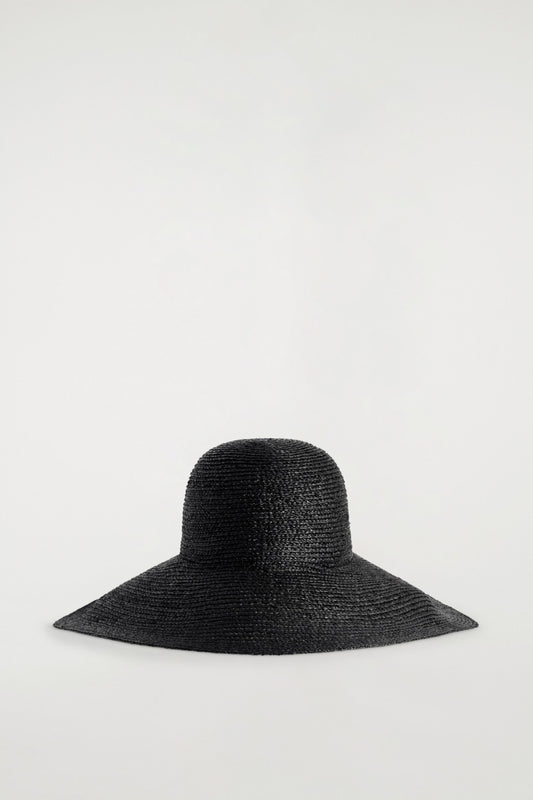 Wide-brim raffia hat