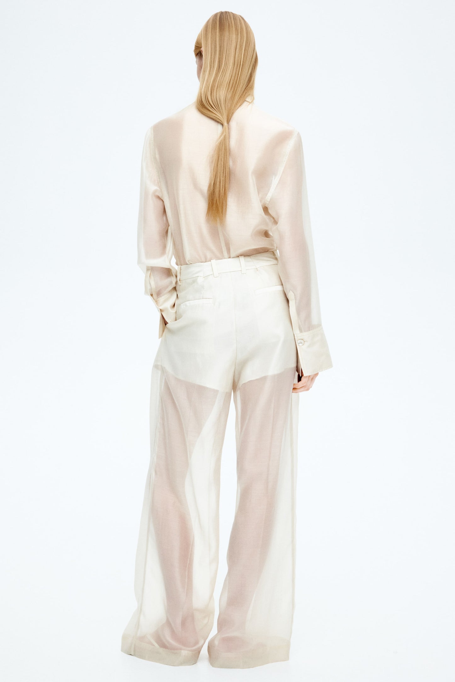 Wide sheer trousers