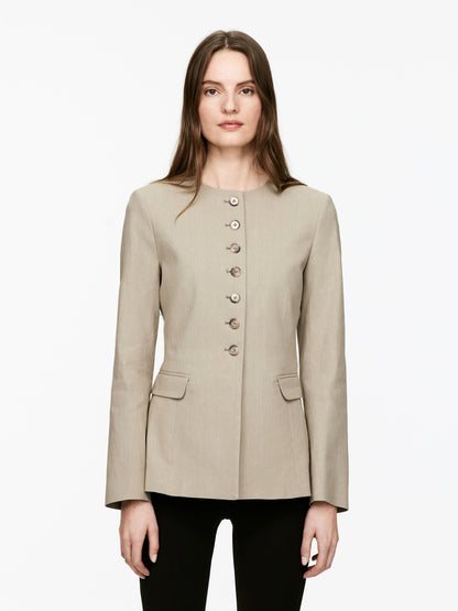 Linen-Blend Blazer
