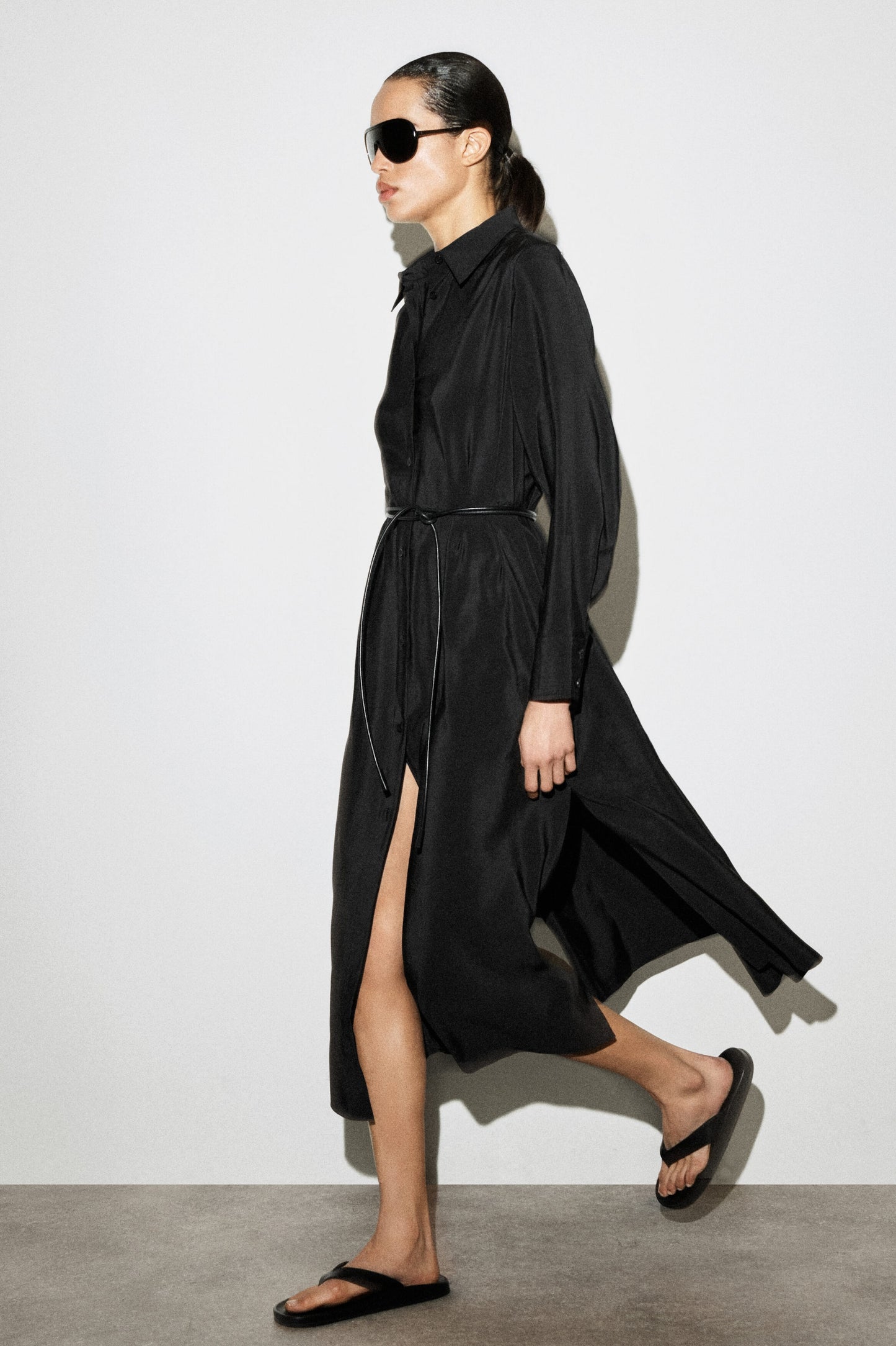 Fluid Midi Shirt Dress