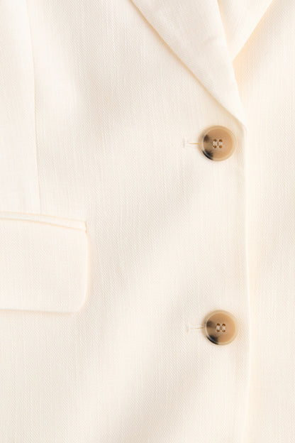 Single-breasted linen-blend blazer