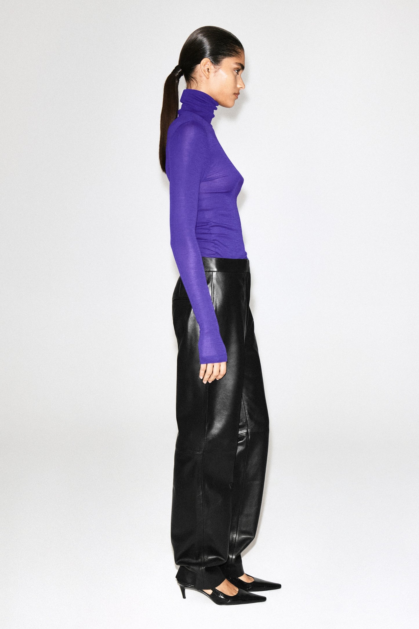 Merino Wool High Neck Top