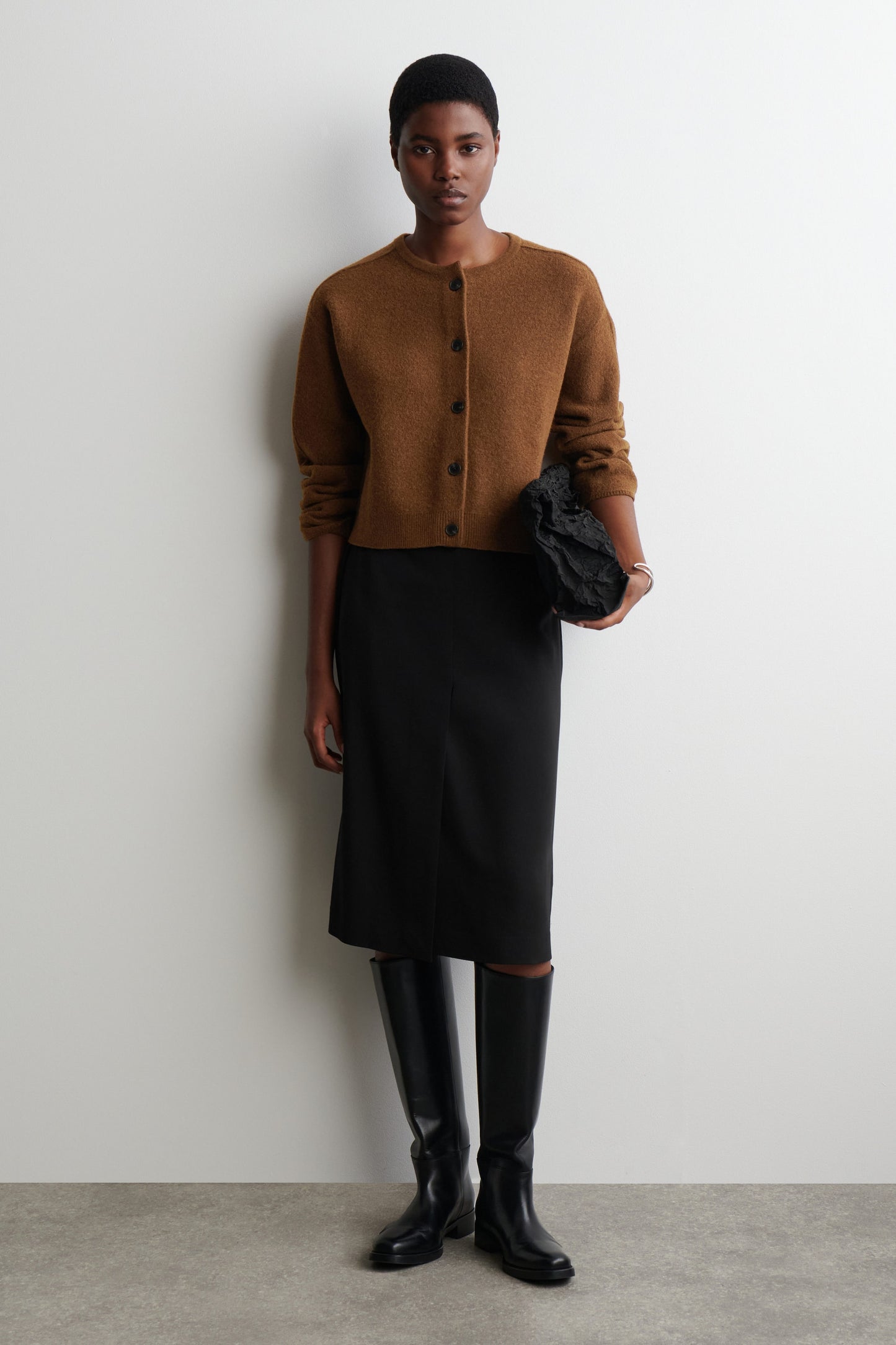 Boiled-Wool Cardigan