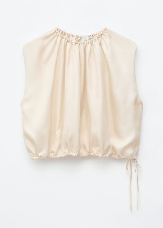 Drawstring Silk Top