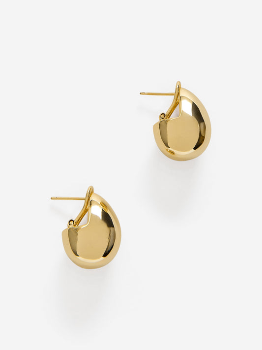 Gold-Plated Oval Earrings