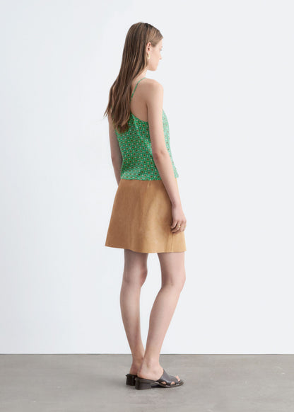 Contrast Binding Silk Top