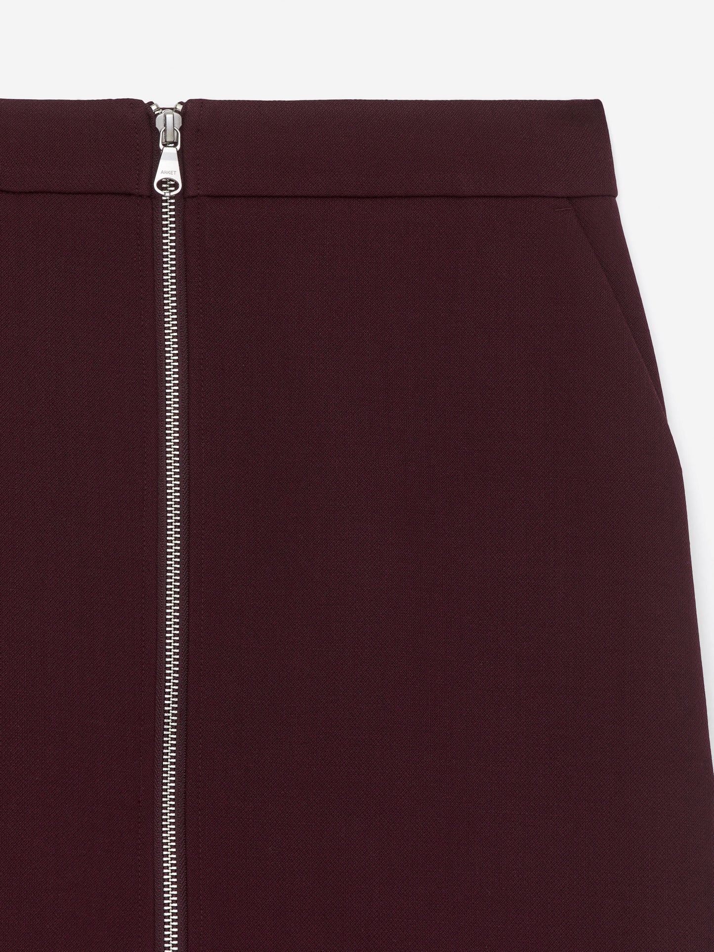 Wool-Blend Zip Skirt