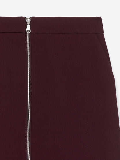 Wool-Blend Zip Skirt
