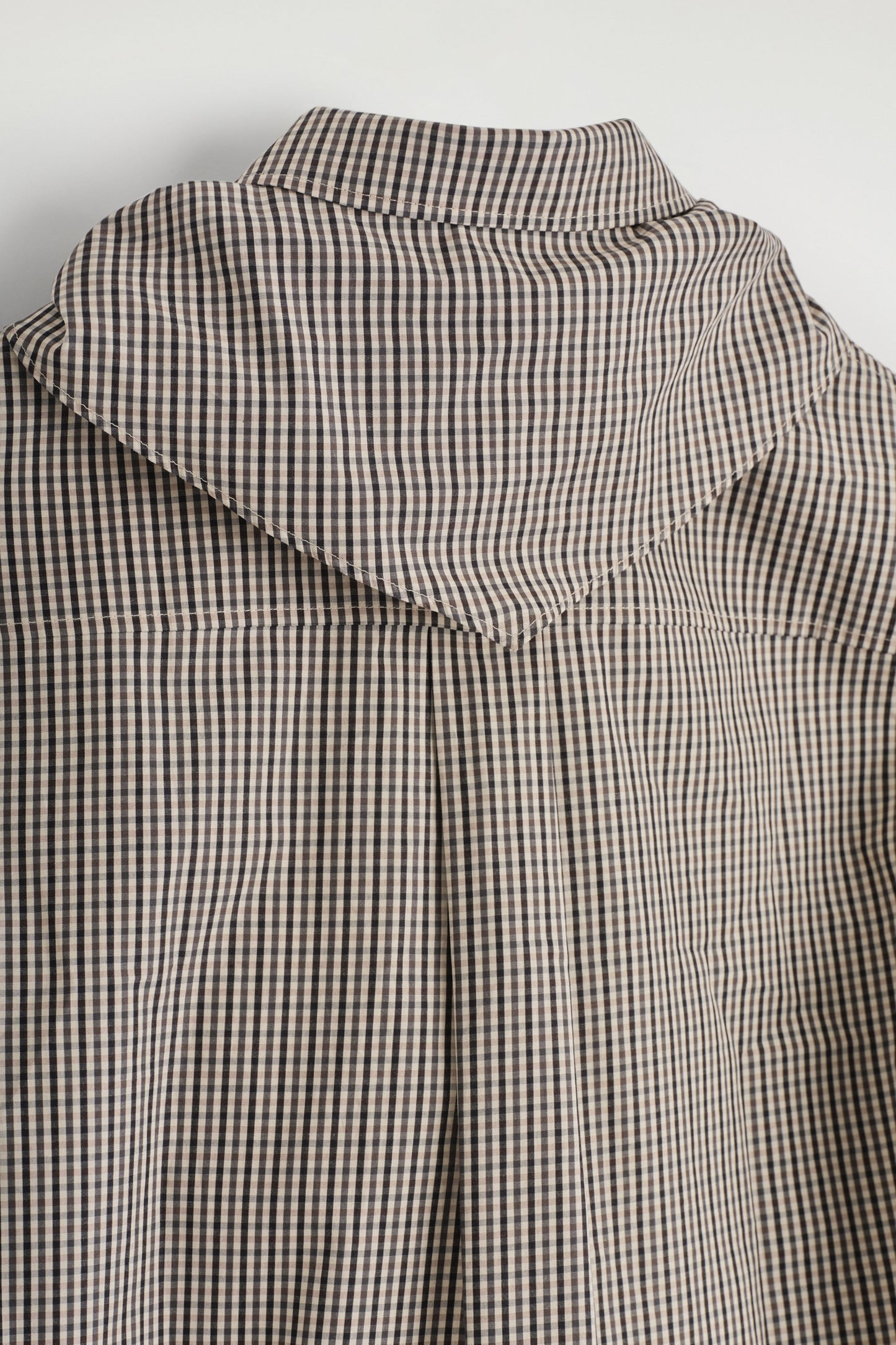 Checked Scarf-Detail Shirt