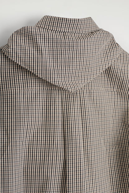Checked Scarf-Detail Shirt