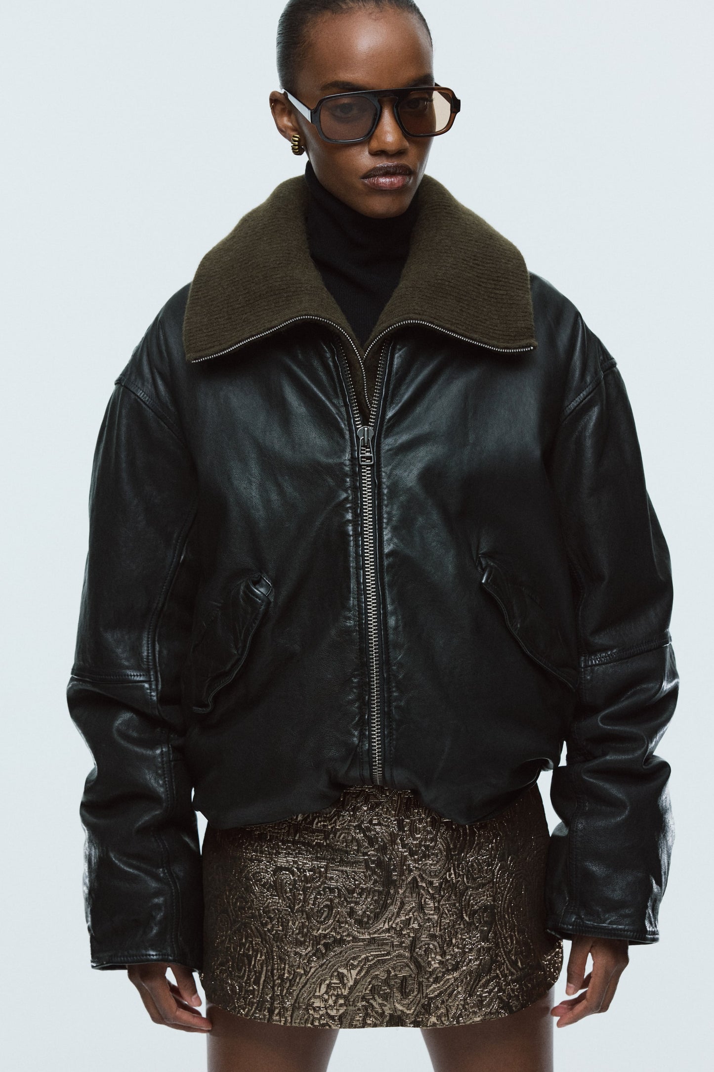 Jacquard-weave skort