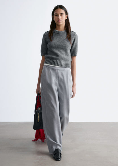 Wool-Blend Tailored Trousers