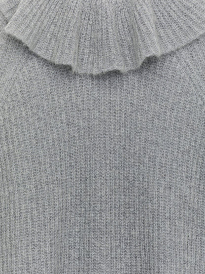 Mohair-Wool Blend Ruffle Jumper