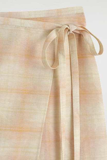 Checked Midi Wrap Skirt