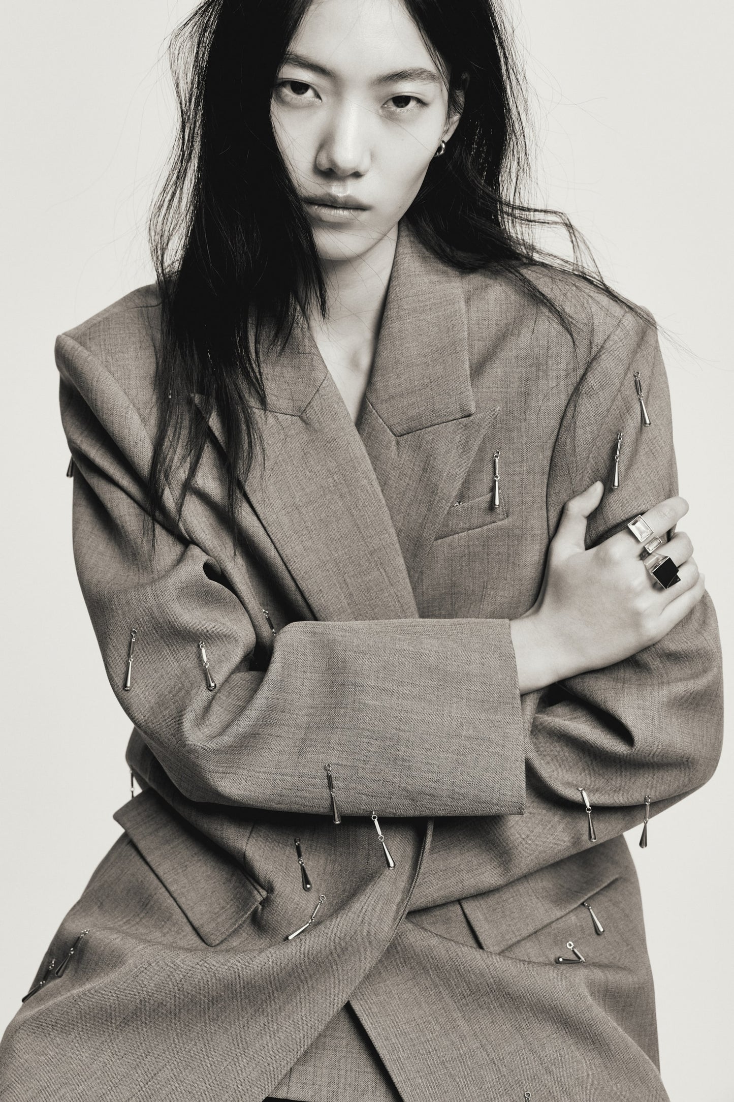 Bead-embellished blazer