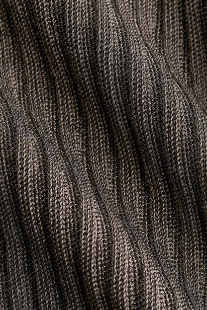 Metallic rib-knit hoodie