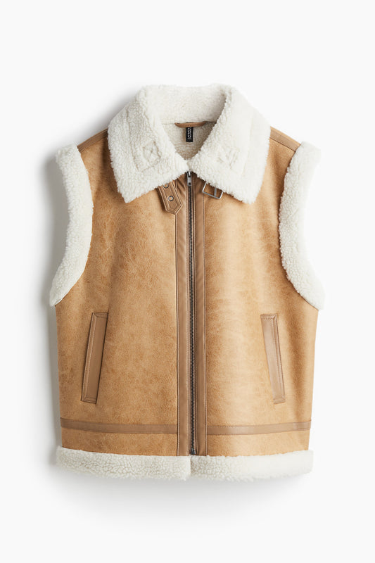 Teddy-lined gilet