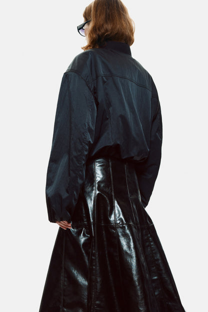 Shoulder-pad bomber jacket