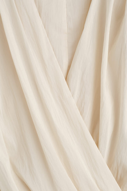 Gathered Wrap-Over Blouse