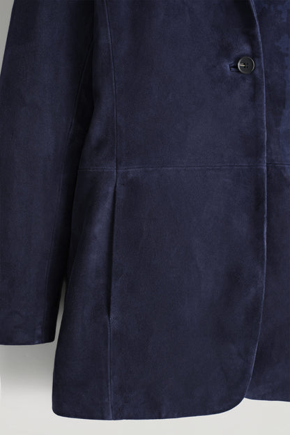 Suede Single-Breasted Blazer