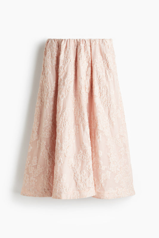 Long jacquard-weave skirt