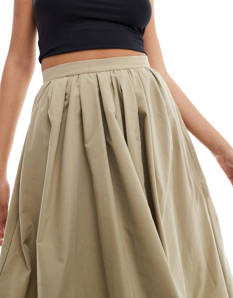 A-line skirt in light khaki