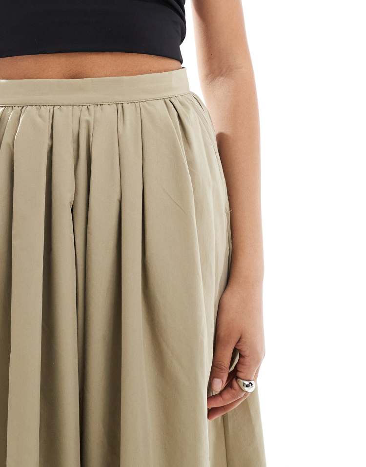 A-line skirt in light khaki