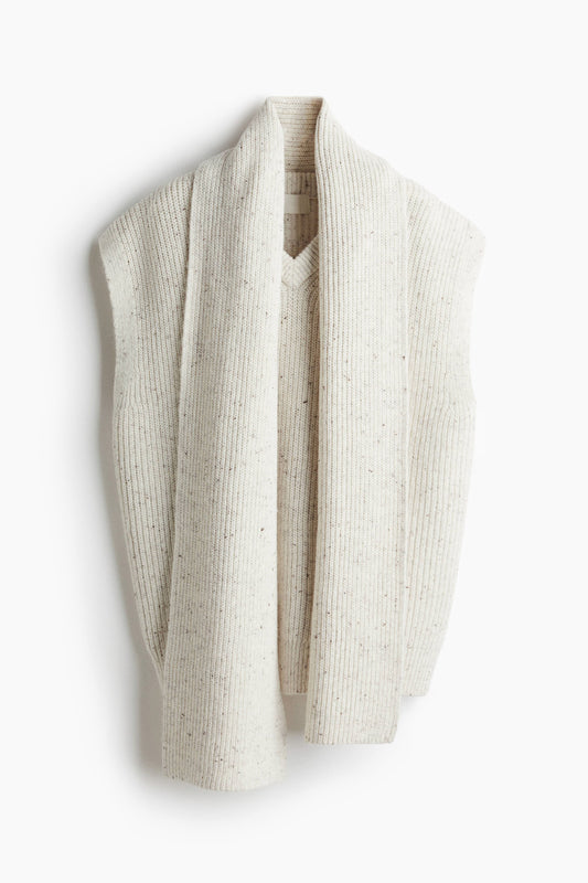 Scarf-collar sweater vest