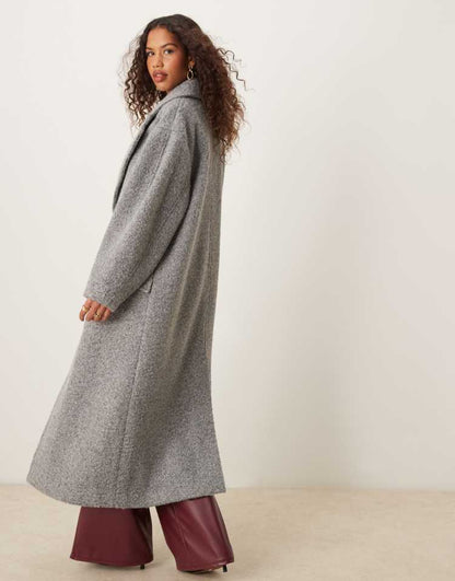 Chuck on cosy boucle coat in grey