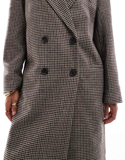 ASOS DESIGN cosy boucle dad coat in check