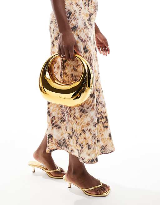 Hardcase scoop clutch in gold