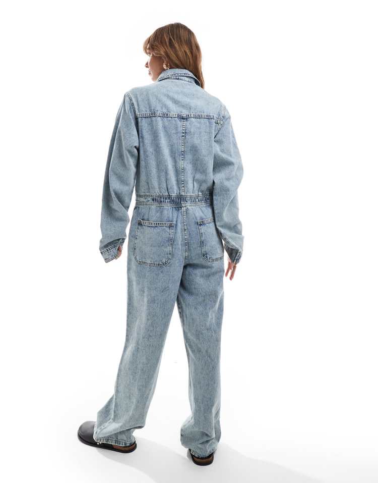 Denim boilersuit in midwash blue