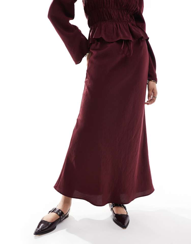 Modal bias maxi skirt in red